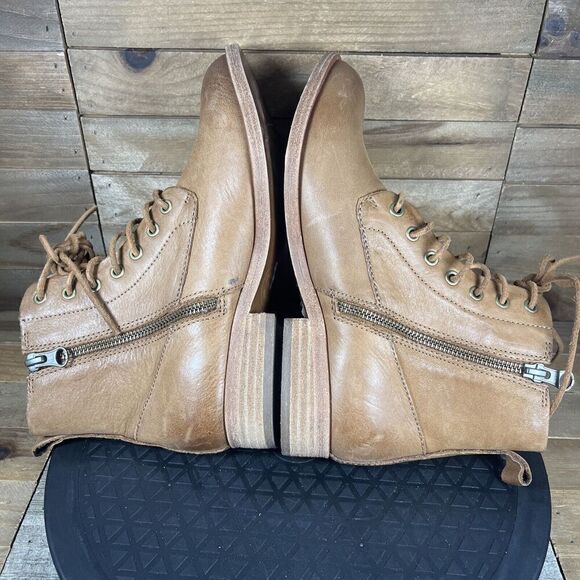 Kork-Ease Womens Size US 6 M Violeta Tan Lace Up Ankle Boots Leather Side Zip - Picture 8 of 10